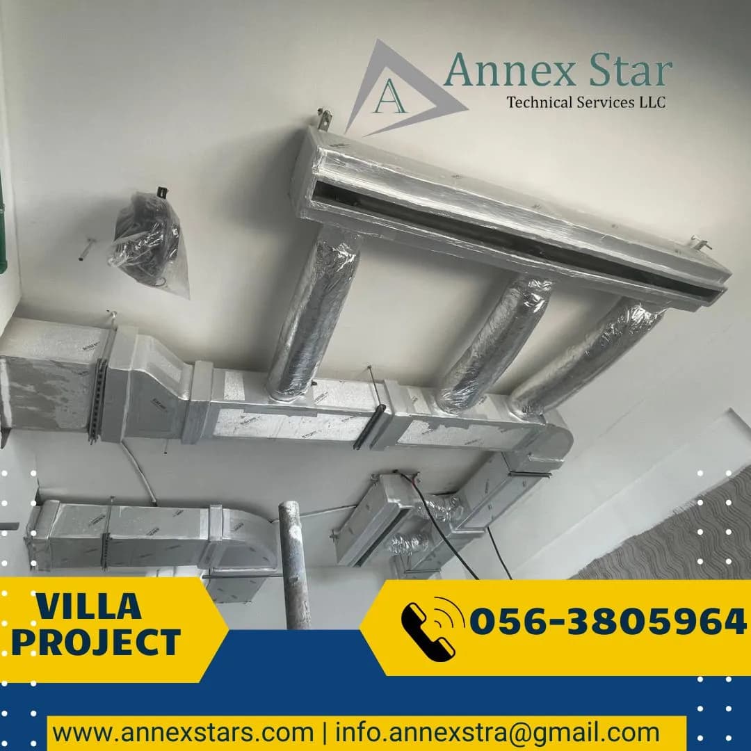 Custom GI ductwork fabrication for commercial HVAC project in UAE